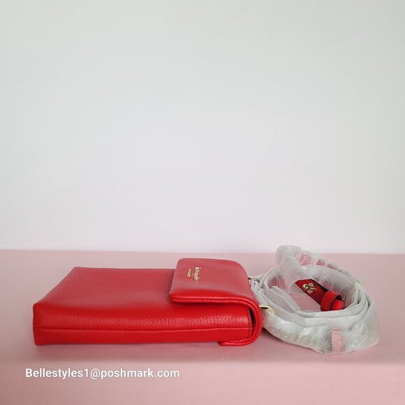 KATE SPADE Bradley North/South Pebbled Leather Phone Crossbody- Heirloom T.  🎈⭐ - Picture 9 of 16